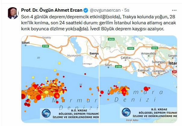 Prof. Dr. Övgün Ahmet Ercan'dan Rahatlatan Açıklama. İstanbul'daki 4.3'lük Deprem Sonrası 'KAYGILIYIM' Demişti - Resim : 2