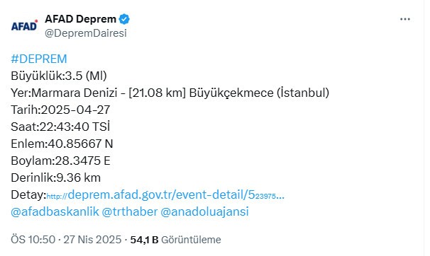 Son Dakika... İstanbul sallanmaya devam ediyor! Bir deprem daha
