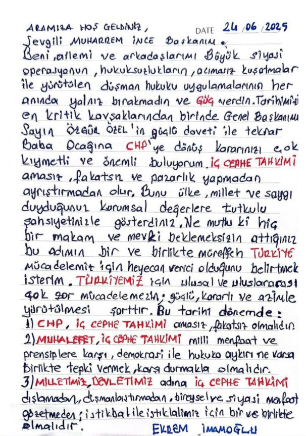 Muharrem İnce CHP'ye geri döndüğünü açıkladı! Muharrem İnce tekrar CHP rozetini taktı...