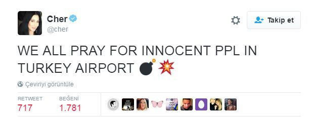 ABD'li şarkıcı Cher'den tepki çeken İstanbul paylaşımı