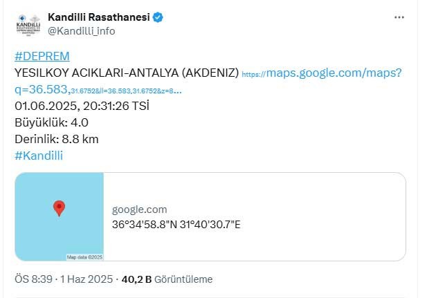 Son Dakika... Alanya açıklarında deprem! AFAD duyurdu - Resim : 2