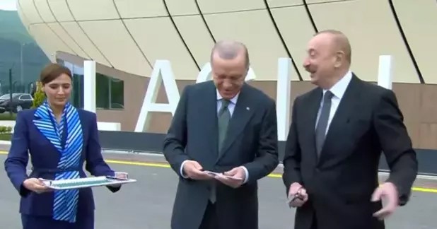 Cumhurbaşkanı Erdoğan Azerbaycan'da havalimanı açtı! Azerbaycan'ın işgalden kurtardığı topraklarda açılan üçüncü havalimanı oldu