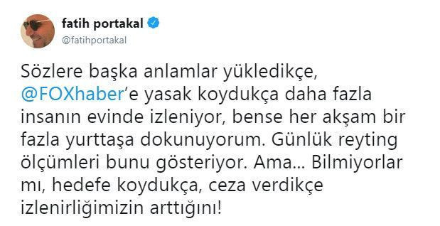 Fatih Portakal'dan RTÜK'ün cezasına ilk tepki!