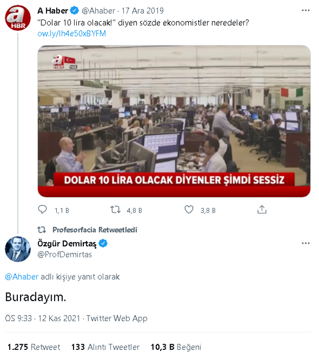 Bir dolar 10 lira oldu... Özgür Demirtaş'tan A Haber'e yanıt geldi - Resim : 3