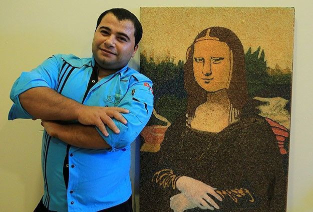 Mona Lisa tablosunu kuru bakliyatlarla yorumladı!