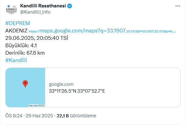 Son Dakika... Akdeniz'de deprem! AFAD açıkladı - Resim : 2