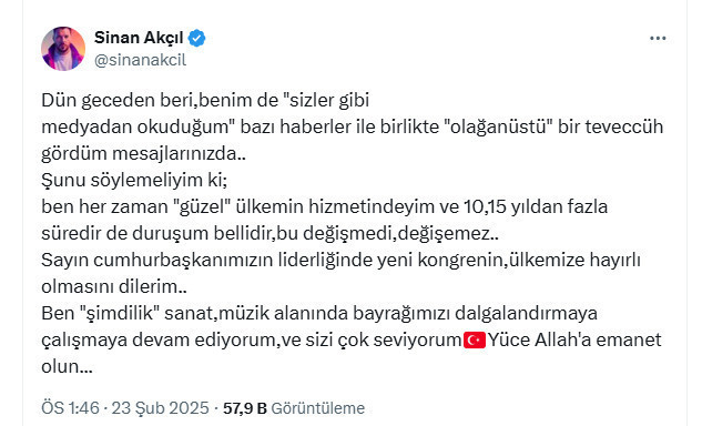 Sinan Akçıl'dan AK Parti açıklaması: Müziğe devam... - Resim : 2