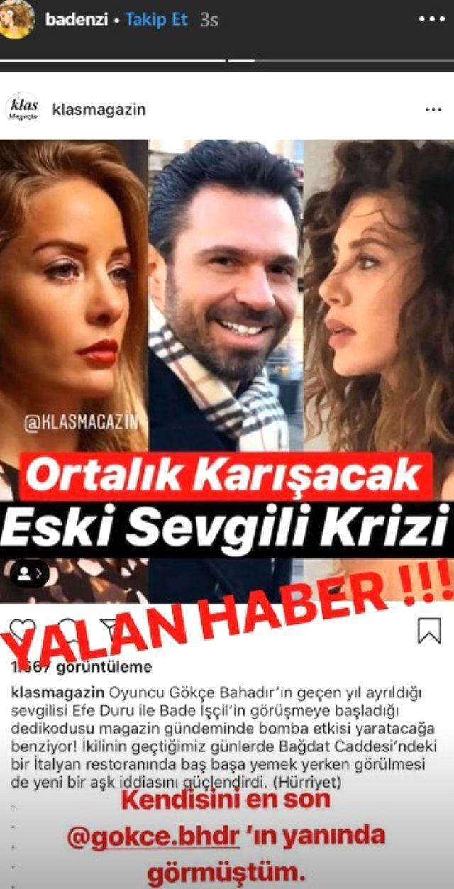 Bade İşçil'den Gökçe Bahadır'ın eski sevgilisiyle aşk yaşadığı iddiasına yanıt!