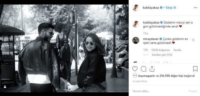 Kubilay Aka ve Miray Daner’den romantik mesajlar