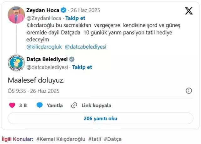 Kemal Kılıçdaroğlu'na ret! Tatil teklifine belediyeden dikkat çeken yanıt: Doluyuz - Resim : 2