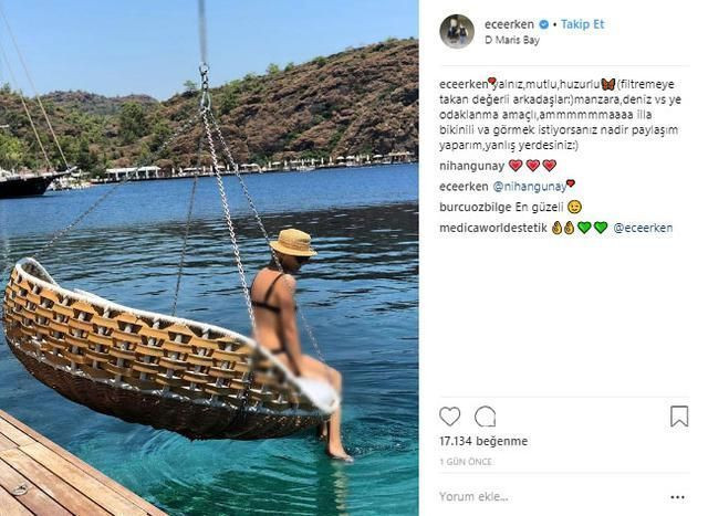 Ece Erken 'sansür' iddiasına kızdı, bikinili pozunu paylaştı! - Resim : 2