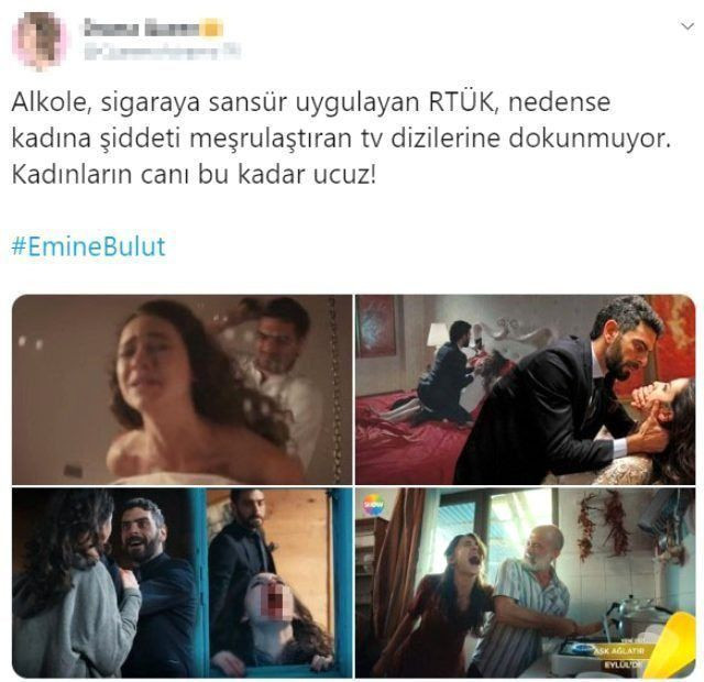 Emine Bulut cinayetinin ardından kadına şiddet içeren dizilere tepki!