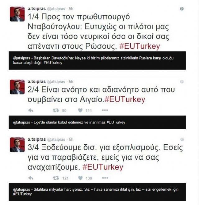 Twitter'da Çipras-Davutoğlu atışması sonrası tweetler silindi!