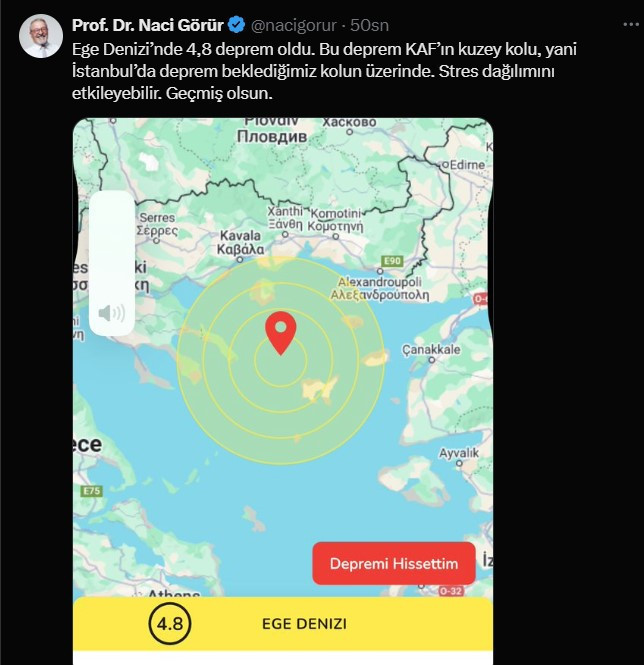 Çanakkale'de şiddetli deprem! AFAD duyurdu. Gökçeada açıklarında 4.6 büyüklüğünde deprem meydana geldi. Naci Görür'den korkutan açıklama (5 Haziran 2025) - Resim : 2