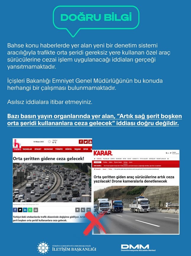 Otobanlarda Orta Şeridi Kullananlara Ceza mı Gelecek? Cumhurbaşkanlığı'ndan Açıklama...