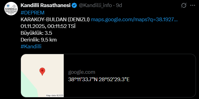 Denizli'de korkutan deprem!