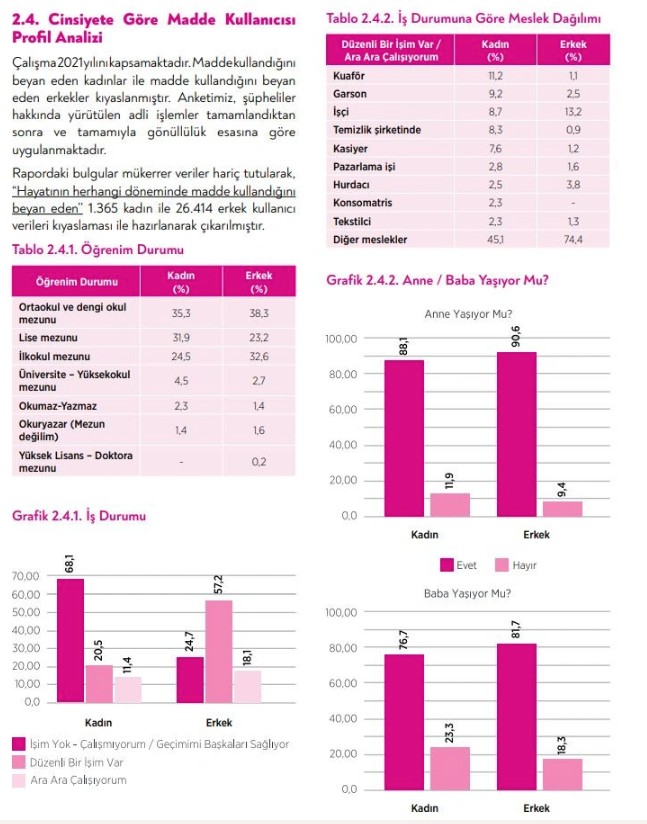 En çok hangi mesleği yapan kadınlar uyuşturucu kullanıyor? Narkolog 2022 raporundan çarpıcı detaylar - Resim : 3