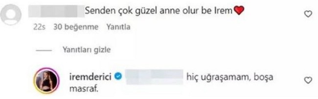 Ünlü şarkıcı İrem Derici'den'çocuk' yorumu: Boşa masraf