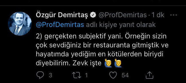 Ünlü yemek eleştirmeni Vedat Milor ve Prof. Dr. Özgür Demirtaş arasında 'damak zevki' polemiği - Resim : 3