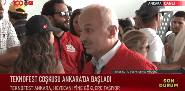 TEKNOFEST heyecanı Ankara’da başladı! Herkesin gözü semalarda olacak! TUSAŞ Genel Müdürü Temel Kotil tv100’e konuştu - Resim : 2