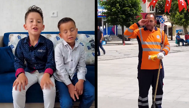 Belediye işçisine mesaisi sırasında "Babalar Günü" sürprizi! Duygu dolu anlar yaşandı