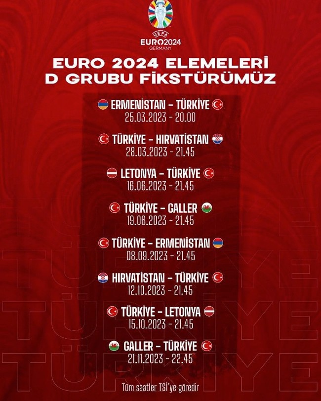 Milli Takım'ın 2024 Avrupa Şampiyonası fikstürü açıklandı. İlk maç