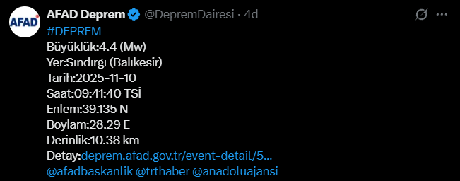 Balıkesir'de bir deprem daha!