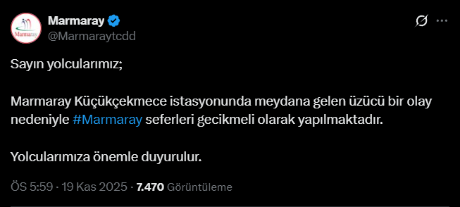 Marmaray’da korku dolu anlar! Yine intihar olayı… Seferler durdu