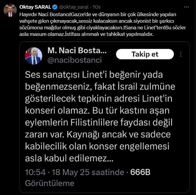 Cumhurbaşkanı Erdoğan'ın Başdanışmanı Saral, eski AK Parti Grup Başkanvekili Bostancı’ya sert sözler: Sana ne Linet’ten - Resim : 2