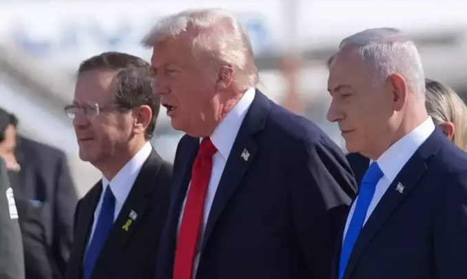 ABD Başkanı Trump İsrail'de! Çok sayıda bakan ve Netanyahu karşıladı