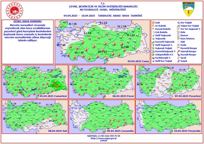 Meteoroloji haftalık hava tahmin raporunu yayımladı. Bu illerde yaşayanlar dikkat; 7 gün boyunca sağanak var