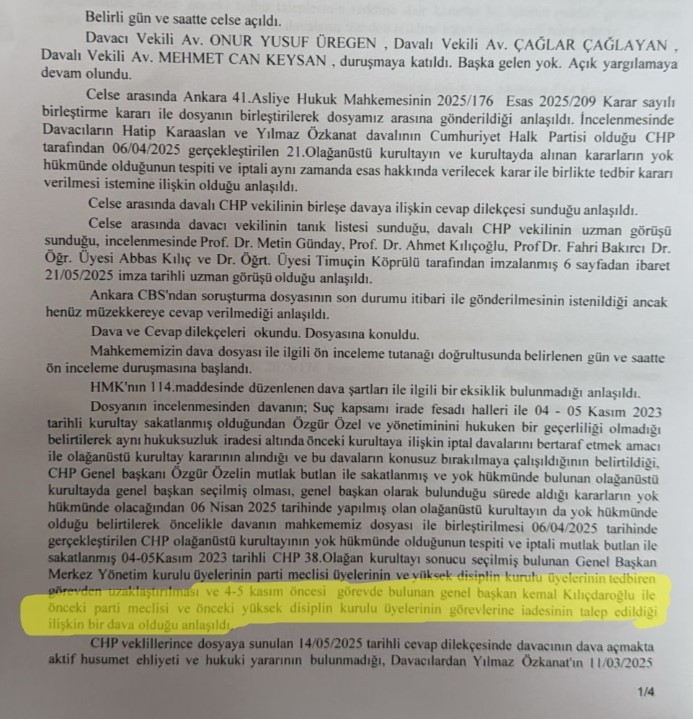 CHP'nin şaibeli kurultay davasında karar! Özgür Özel'den ilk tepki...