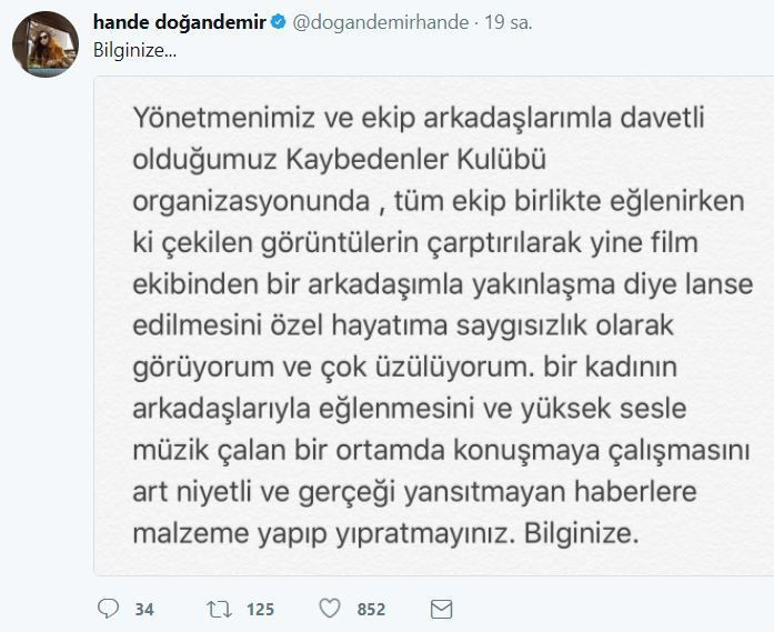 Hande Doğandemir o iddiaya sert tepki!