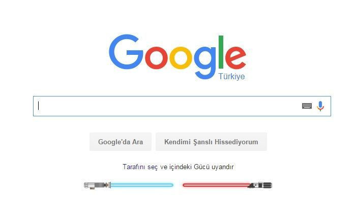 Google'dan Star Wars'a özel doodle