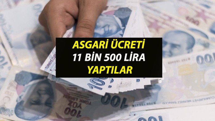 Asgari ücret 11 bin 500 lira oldu