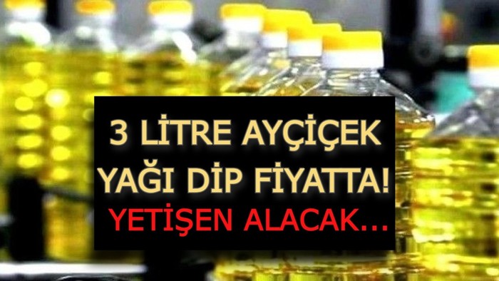 3 litre ayçiçek yağına büyük indirim geldi