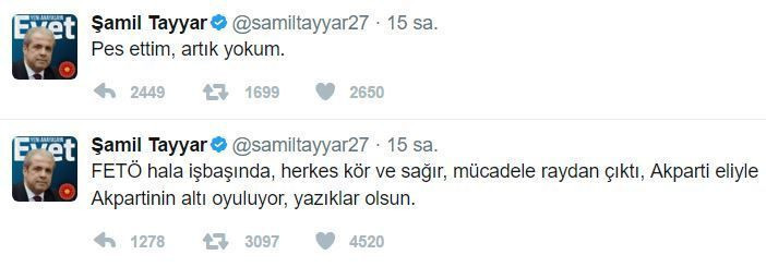 Şamil Tayyar'dan KHK tepkisi: Pes ettim artık yokum!