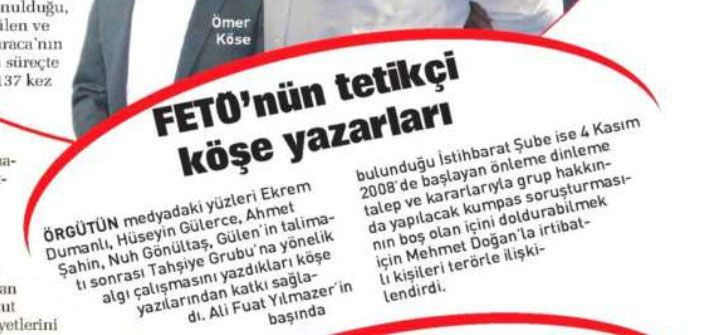 Sabah'ta yayımlanan 'FETÖ'nün tetikçisi' listesinde Star yazarı da var!