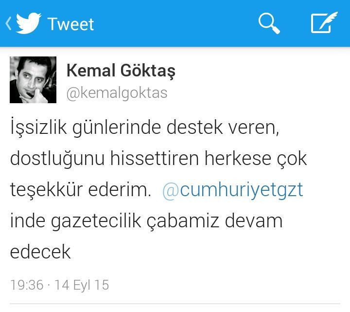 Milliyet'ten kovulan Kemal Göktaş, yeni adresini açıkladı