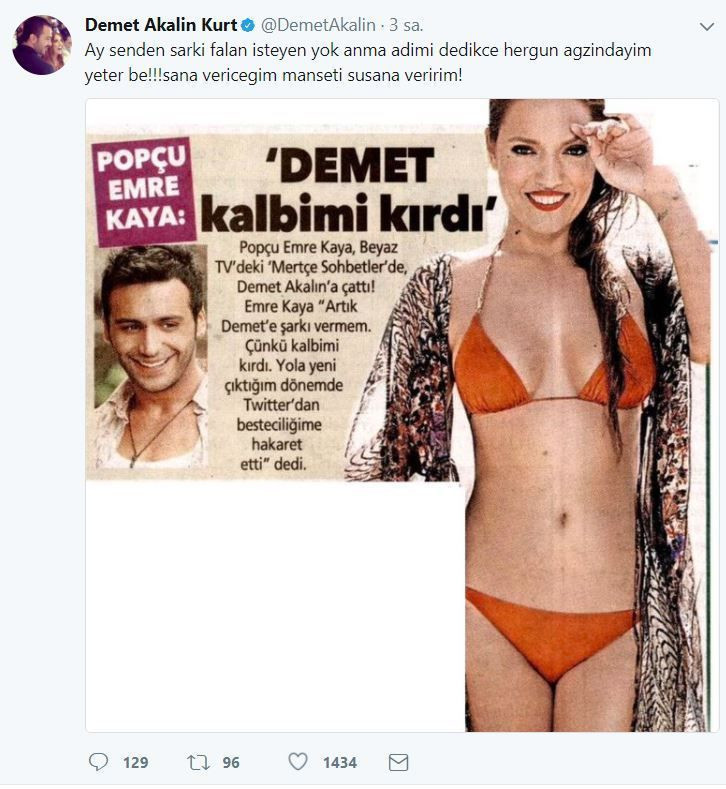 Demet Akalın çok kızdı: Ay senden şarkı falan isteyen yok!