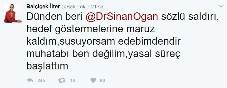 Balçiçek İlter: Sinan Oğan'ın sözlü saldırısına maruz kaldım, yasal süreç başlattım