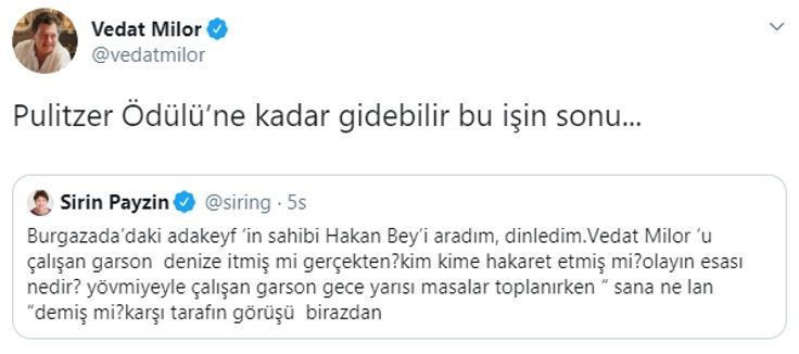 Vedat Milor ve Şirin Payzın arasında restoran tartışması! - Resim : 2