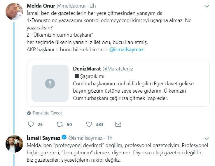 İsmail Saymaz ile Melda Onur arasında 'uçak' polemiği!