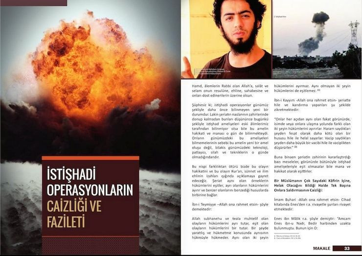 IŞİD, Türkçe dergisinde intihar saldırılarının sinyalini vermiş
