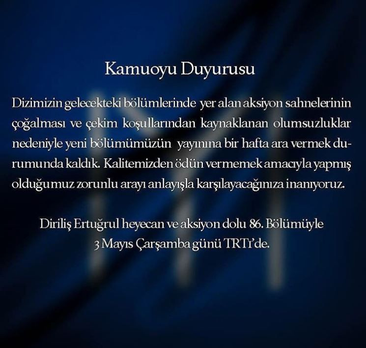 Diriliş Ertuğrul bu hafta yok! Yeni bölüm ne zaman yayınlanacak?