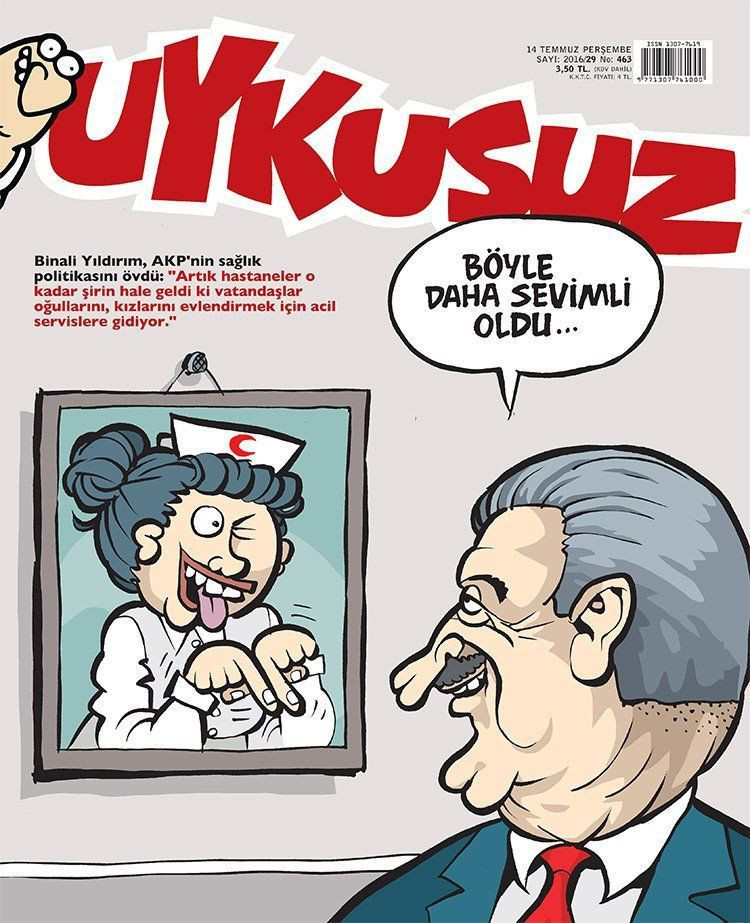 Başbakan'ın sözleri Uykusuz'un kapağında!