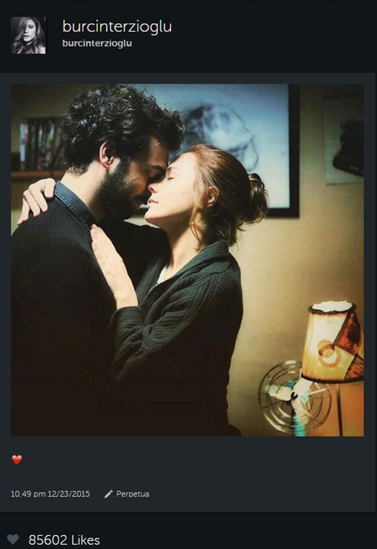 Dizi aşkı gerçek olunca.. Burçin Terzioğlu o fotoğrafla Instagram'ı salladı!