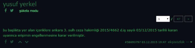 Yusuf Yerkel 'Ekşi Sözlük' geçmişini sildirdi!