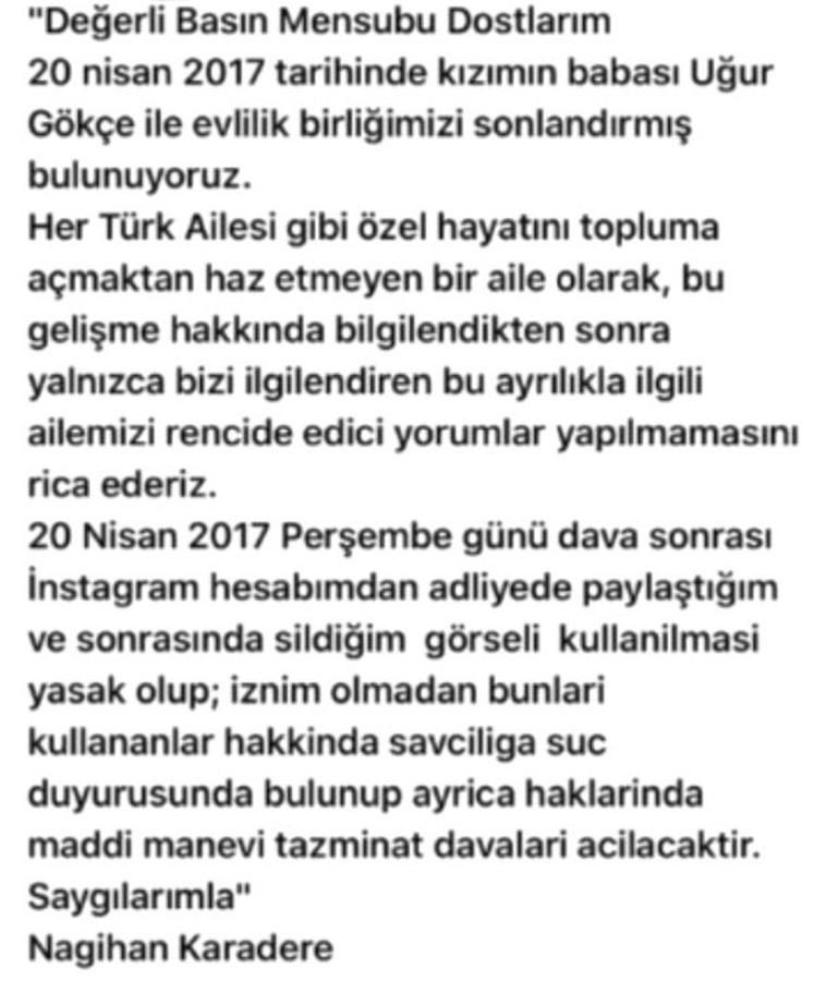 Nagihan Karadere eşinden boşandı