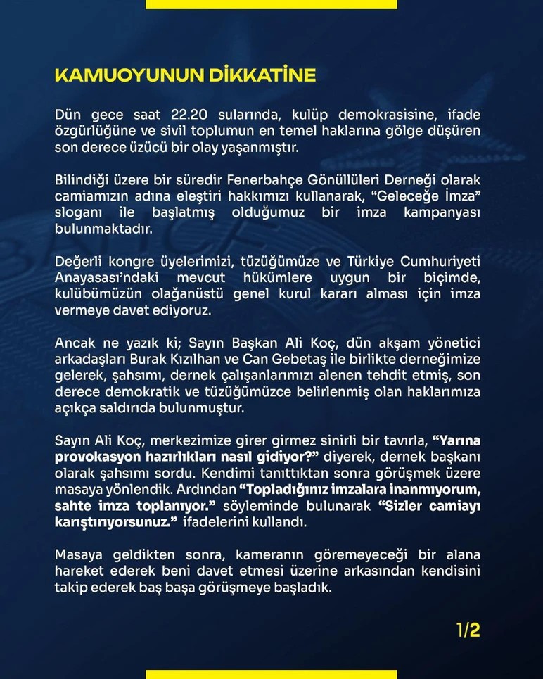 Ali Koç dernek bastı iddiası! İşte olaylı gecenin ayrıntıları...